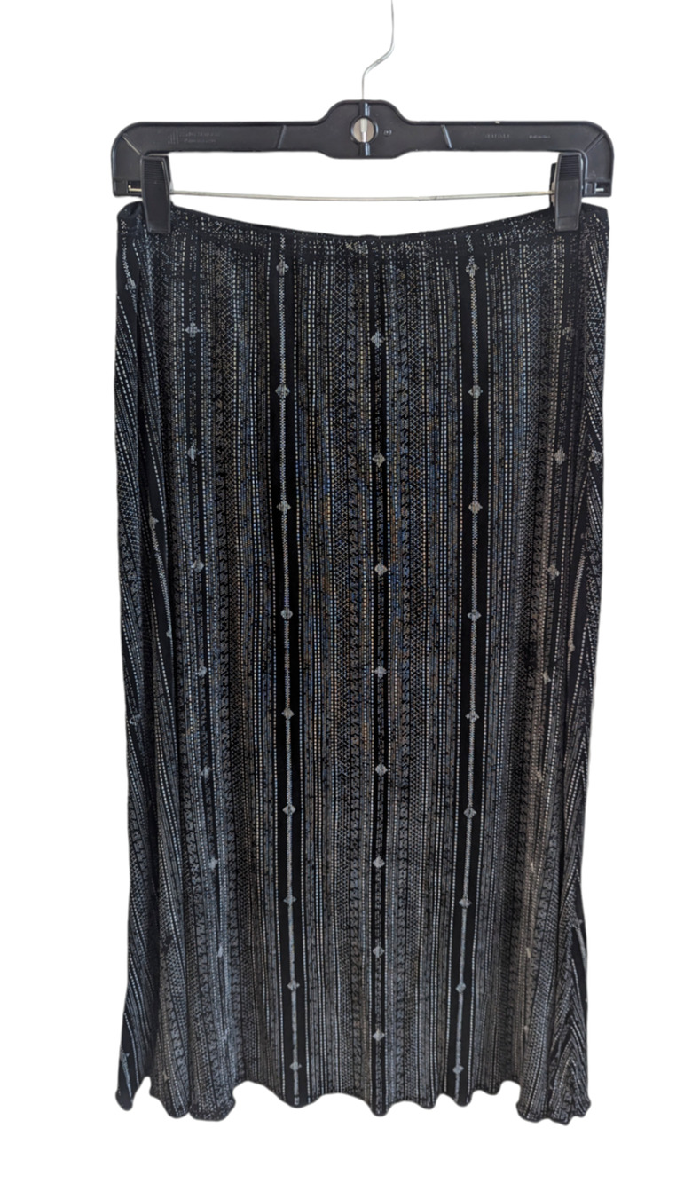 Vintage Amanda Paris London New York Womens Black White Slinky Skirt Size XL